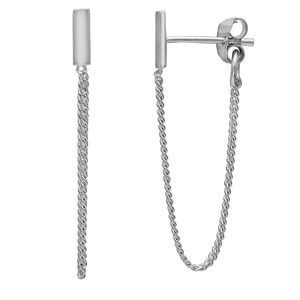New Sterling Silver Bar Chain Earrings